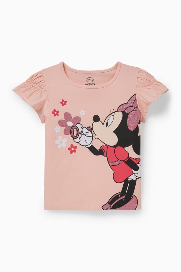 Children Girls - Minnie Mouse - short sleeve T-shirt - pink