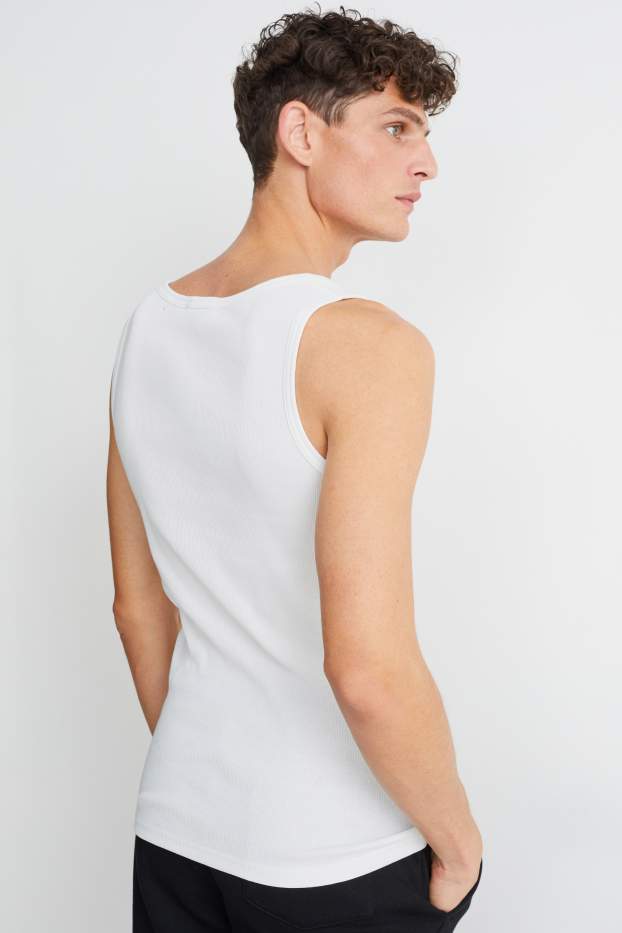 Home - Samarreta interior - canalé doble - blanc