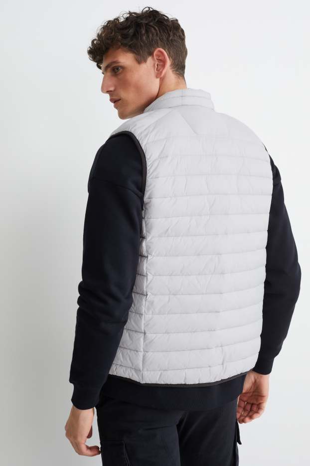 Heren - Gewatteerde bodywarmer - lichtgrijs