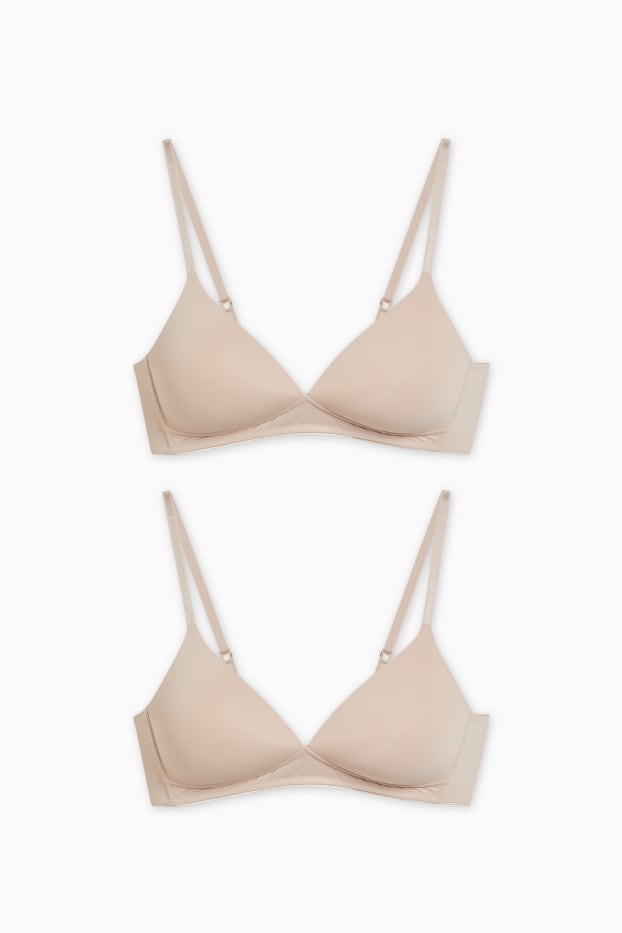 Femei - Multipack 2 buc. - sutien fără armătură - vătuit - LYCRA® - bej