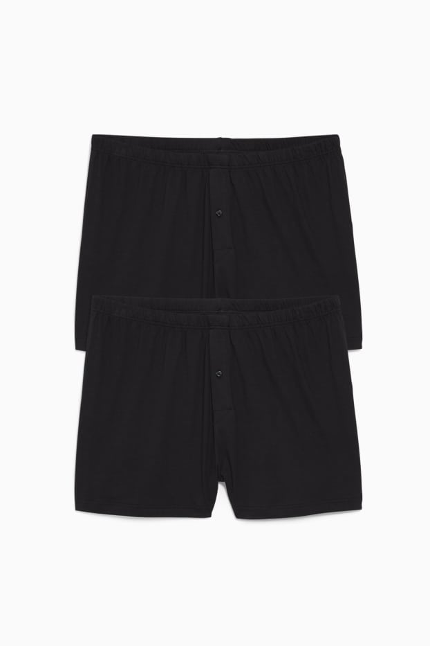 Herren - Multipack 2er - Boxershorts - Jersey - schwarz