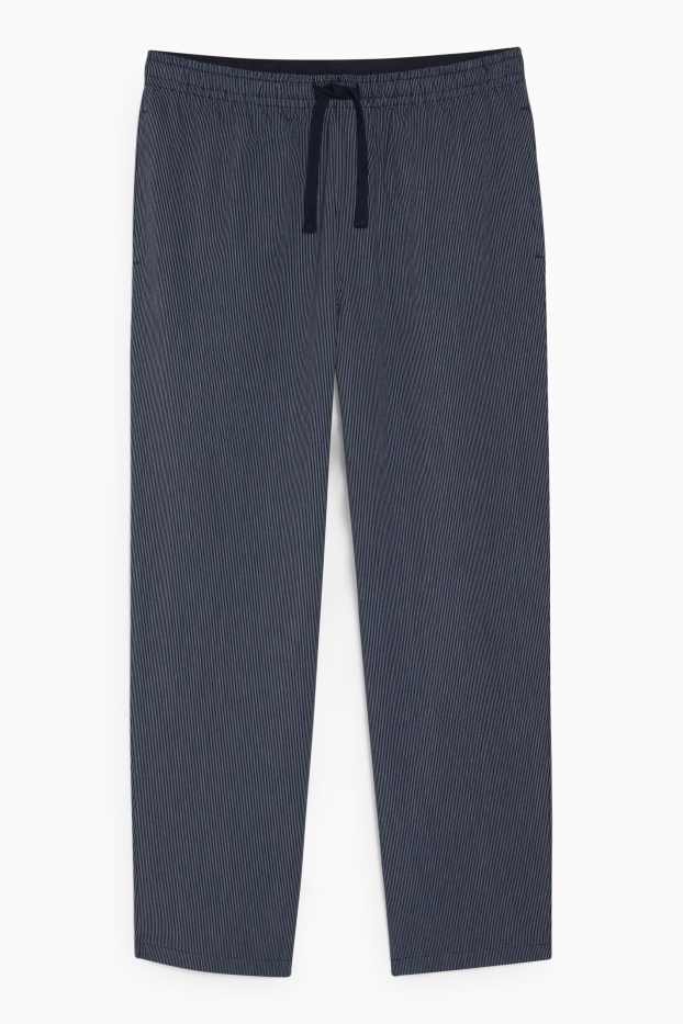 Heren - Pyjamabroek - gestreept - donkerblauw