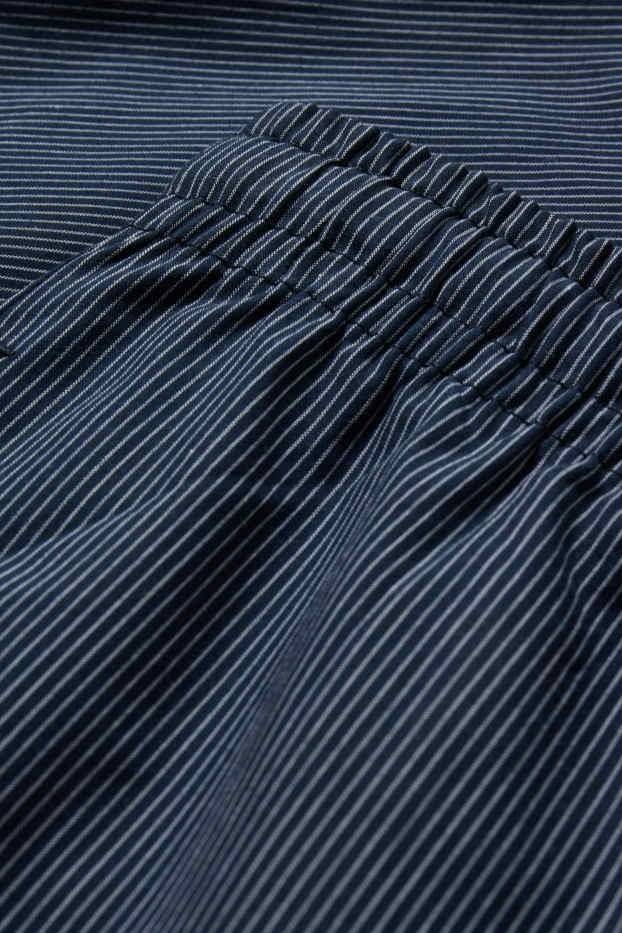 Heren - Pyjamabroek - gestreept - donkerblauw