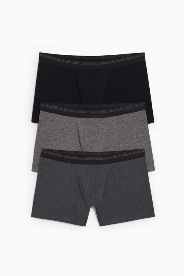 Herren - Multipack 3er - Trunks - LYCRA® - dunkelgrau