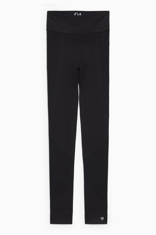 Women - Leggings - running - seamless - LYCRA® - black