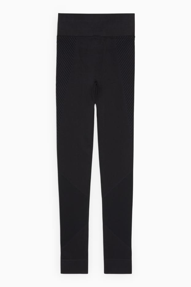 Women - Leggings - running - seamless - LYCRA® - black