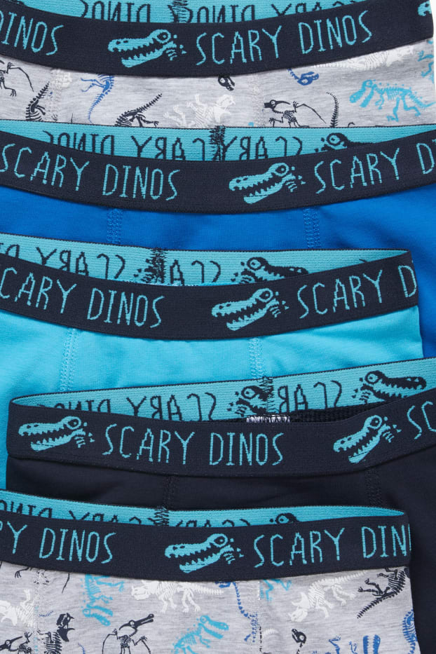 Kinder Jungen - Multipack 5er - Dino - Boxershorts - dunkelblau