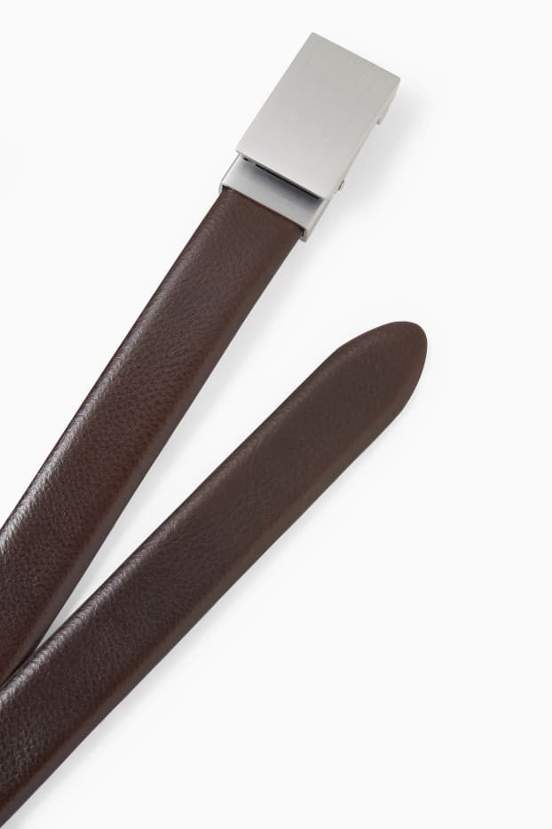 Hommes - Ceinture en cuir - marron foncé