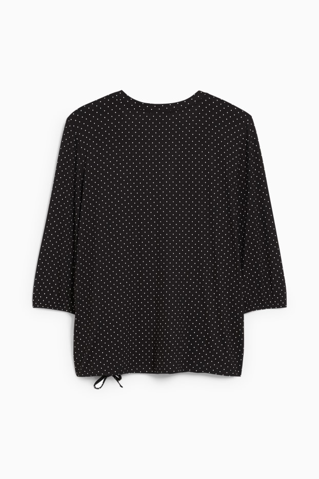 Dames - Longsleeve - met stippen - zwart