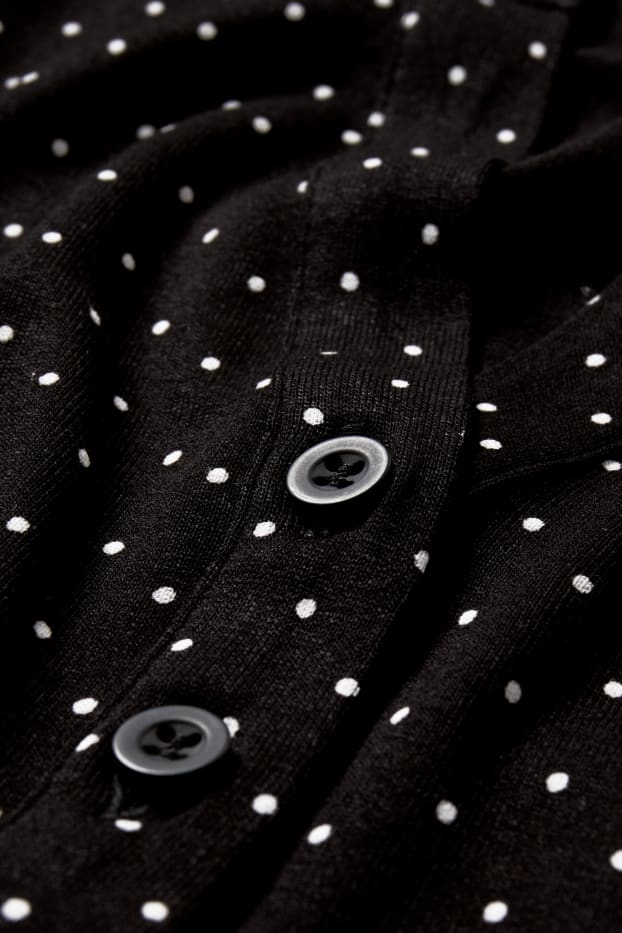 Dames - Longsleeve - met stippen - zwart