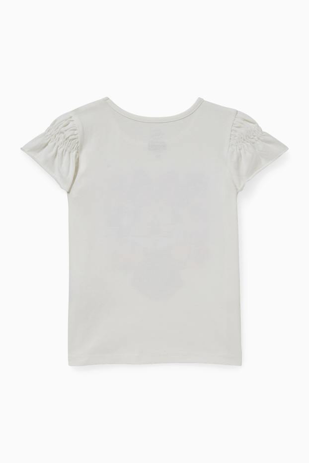 Nena - Minnie Mouse - samarreta de màniga curta - efecte brillant - blanc trencat