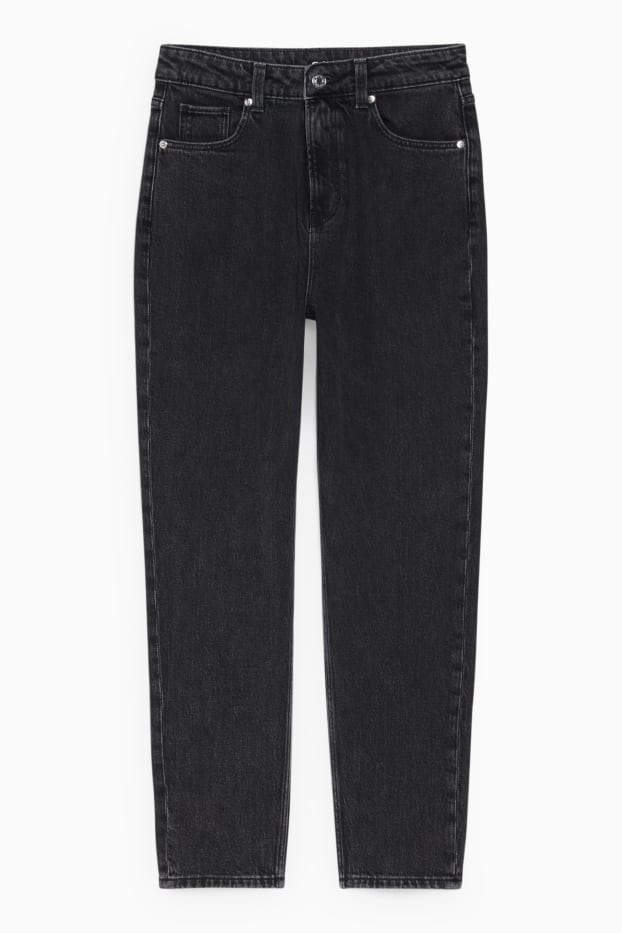 Femei - Mom jeans - talie înaltă - LYCRA® - denim-gri închis