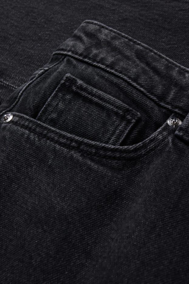 Femei - Mom jeans - talie înaltă - LYCRA® - denim-gri închis