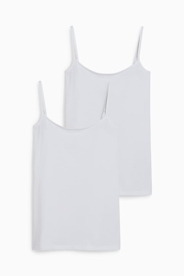 Damen - Multipack 2er - Basic-Top - weiß