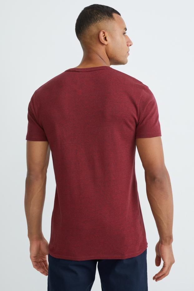 Heren - T-shirt - bordeaux