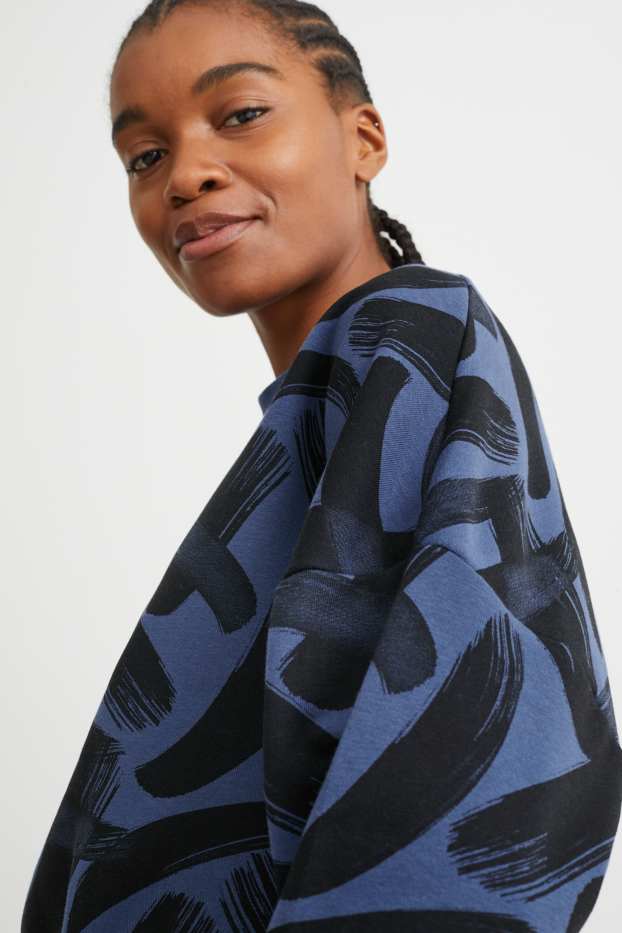 Damen - Funktions-Sweatshirt - gemustert - dunkelblau