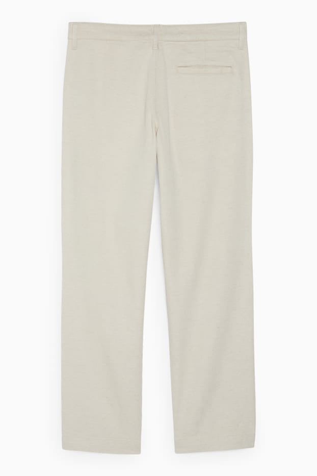 Pánské - Kalhoty chino - relaxed fit - krémové barvy