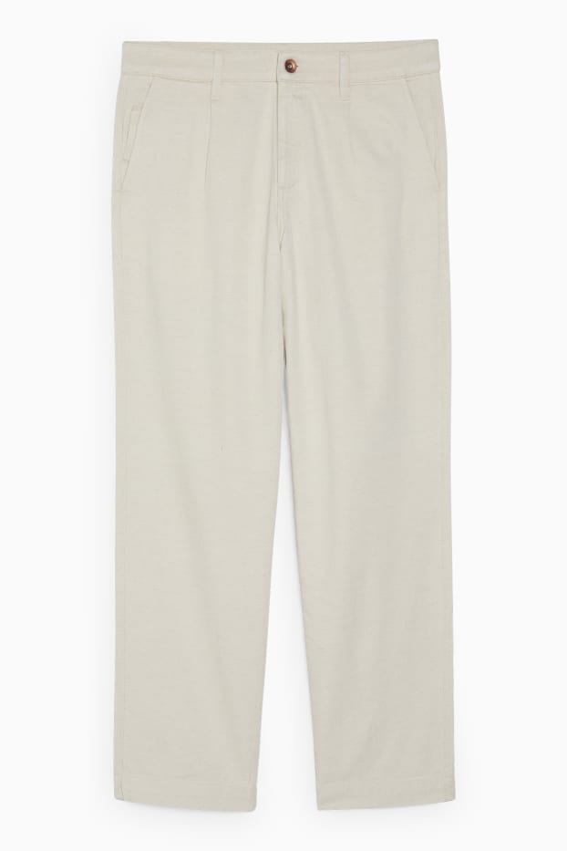 Pánské - Kalhoty chino - relaxed fit - krémové barvy