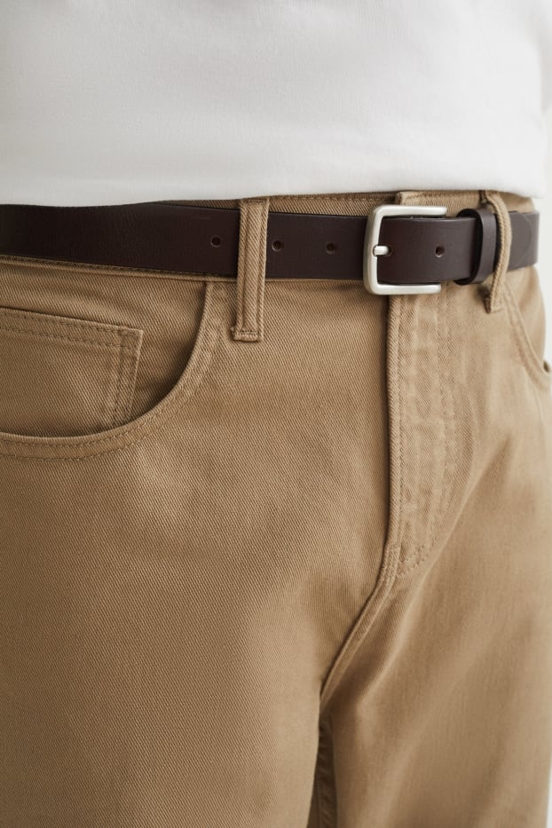 Heren - Leren riem - bruin