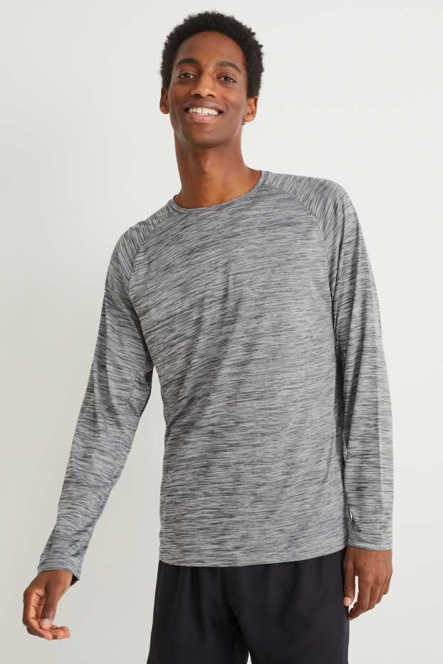 Pánské - Funkční tričko  - šedá-žíhaná