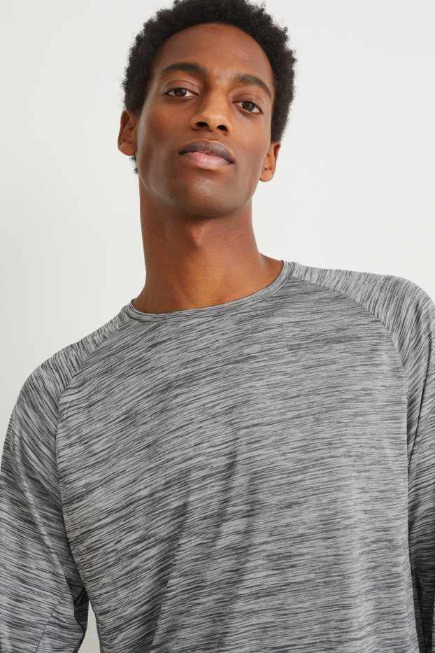 Pánské - Funkční tričko  - šedá-žíhaná