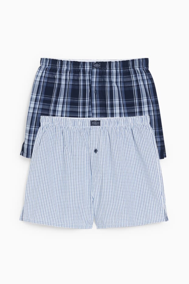 Heren - Set van 2 - boxershorts - geweven - blauw