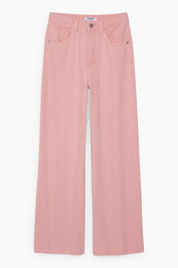 Mujer - Pantalón - high waist - wide leg - fucsia