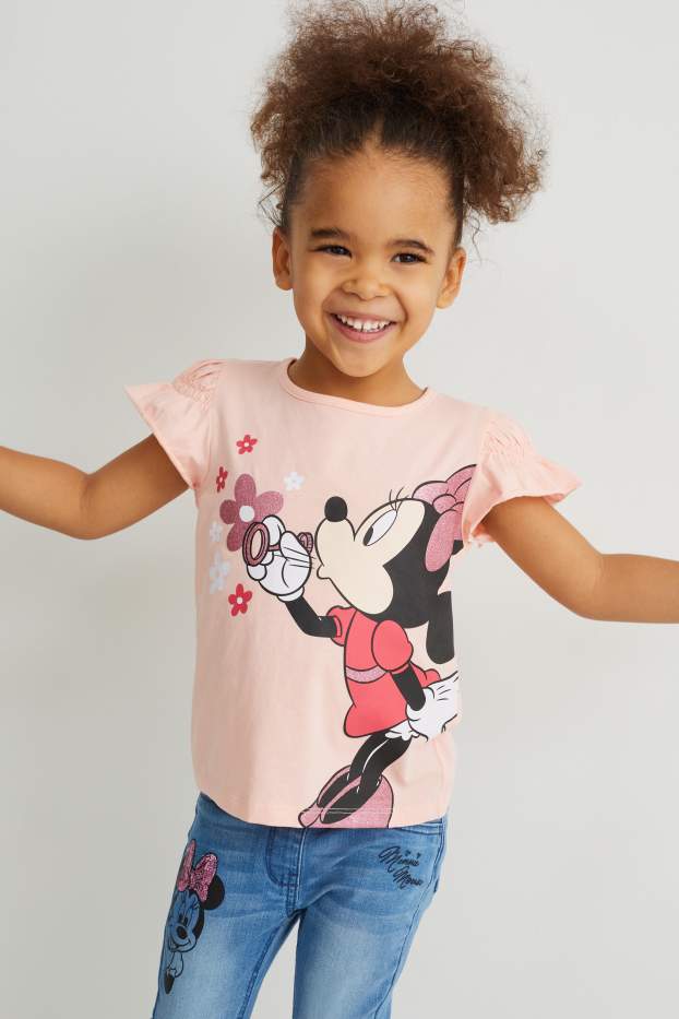 Children Girls - Minnie Mouse - short sleeve T-shirt - pink