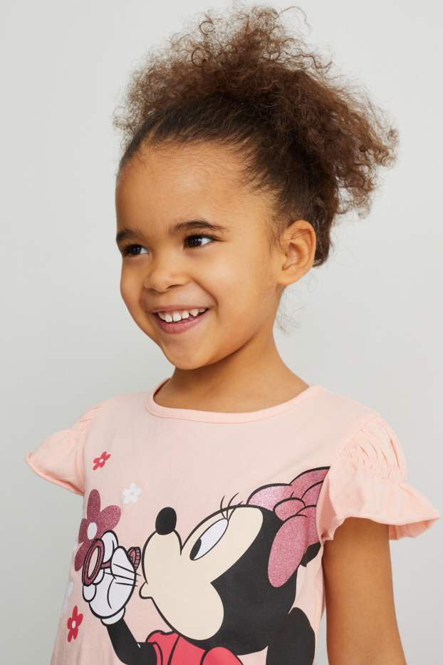 Children Girls - Minnie Mouse - short sleeve T-shirt - pink