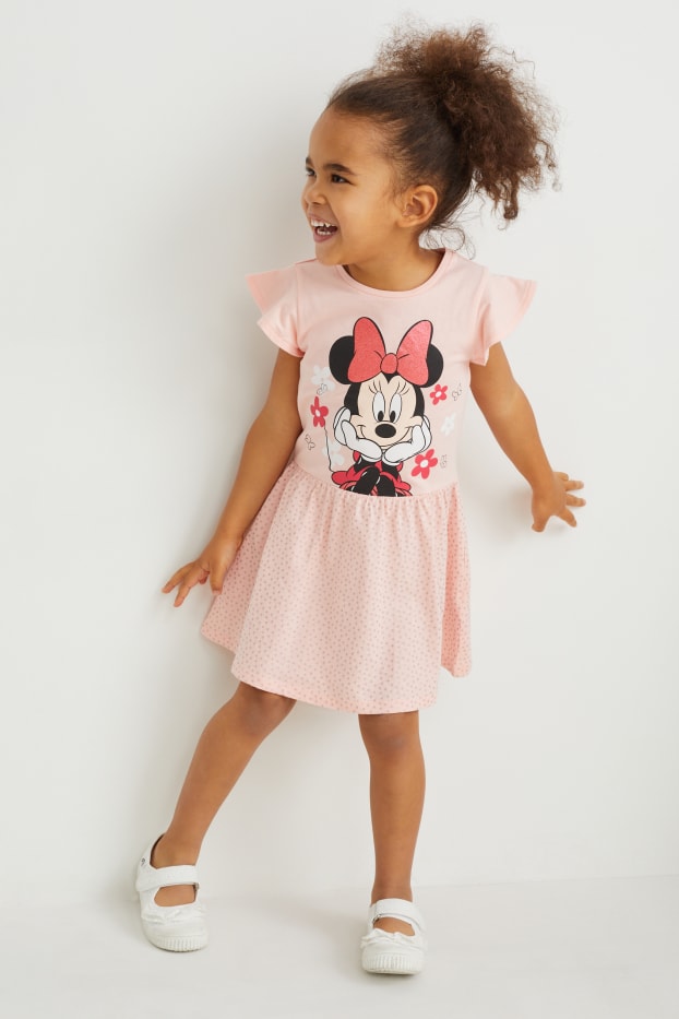 Enfants filles - Lot de 3 - Minnie Mouse - robe - blanc / rose