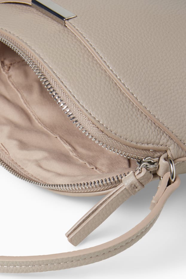 Women - Crossbody bag - faux leather - light beige
