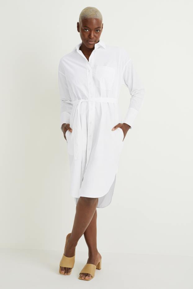 Femmes - Robe-chemise - blanc
