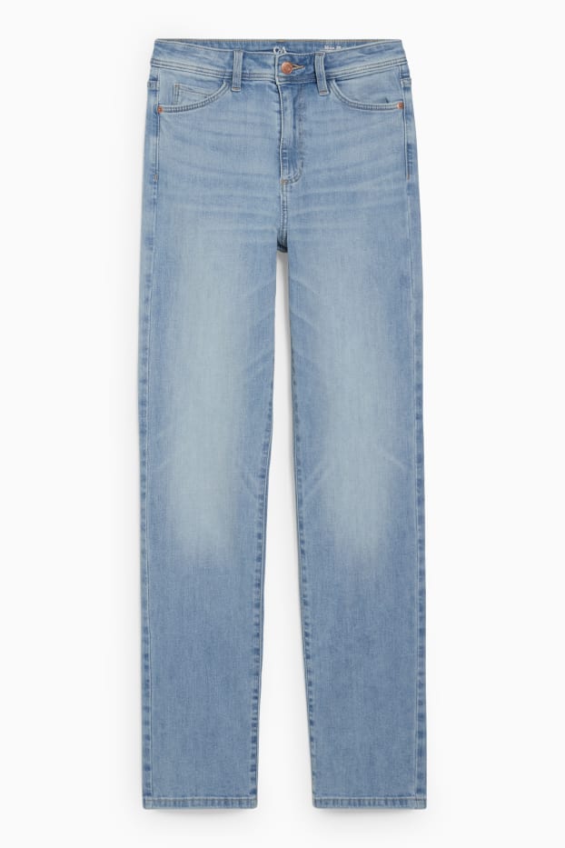 Women - Straight jeans - high waist - denim-light blue