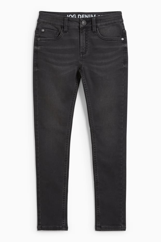 Kinderen: jongens - Skinny jeans - jog denim - jeansdonkergrijs