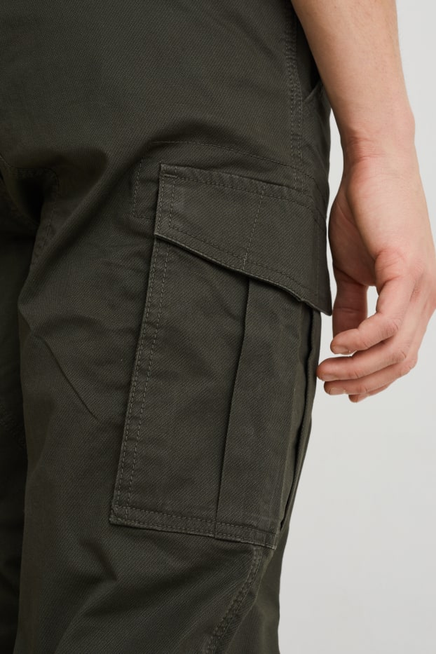 Pánské - Cargo kalhoty - regular fit - LYCRA® - džíny - zelené