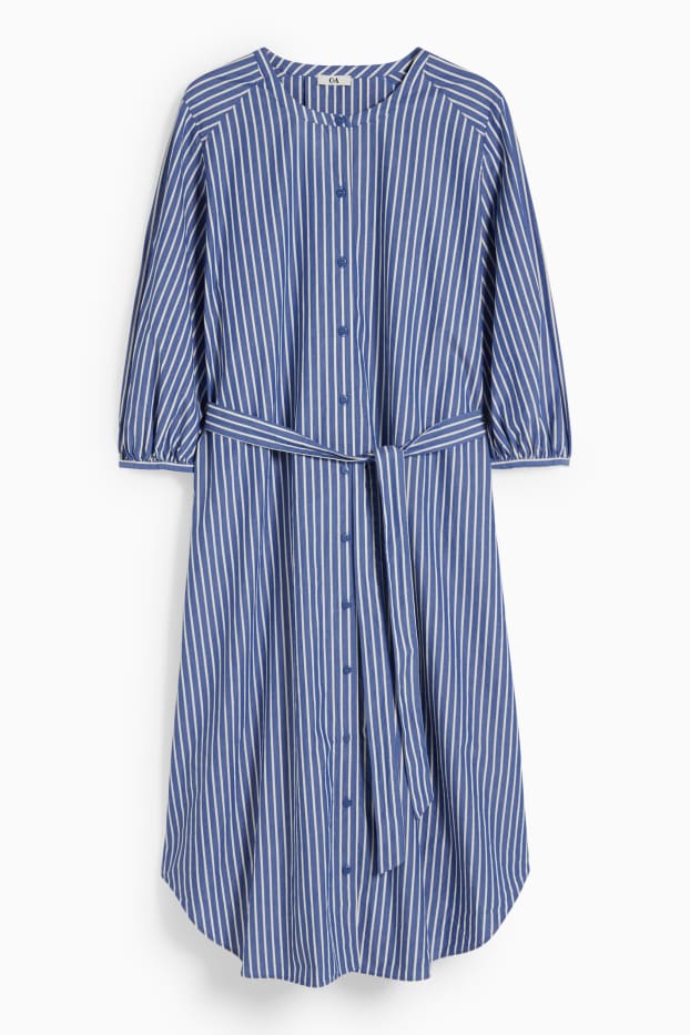 Women - Shirt dress - striped - blue / white