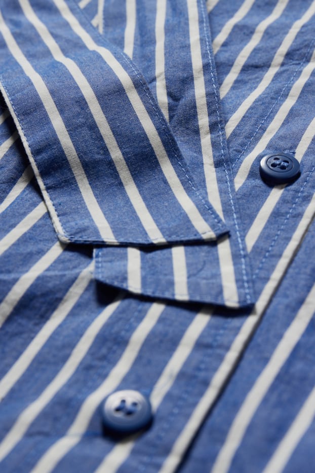 Women - Shirt dress - striped - blue / white