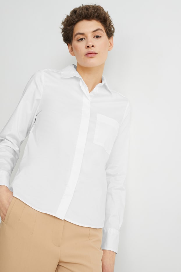 Damen - Business-Bluse - weiß