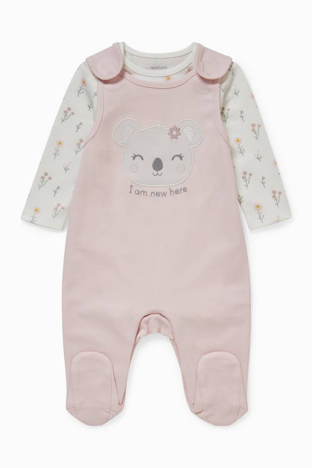 Baby Mädchen - Strampler-Set - 2 teilig - rosa