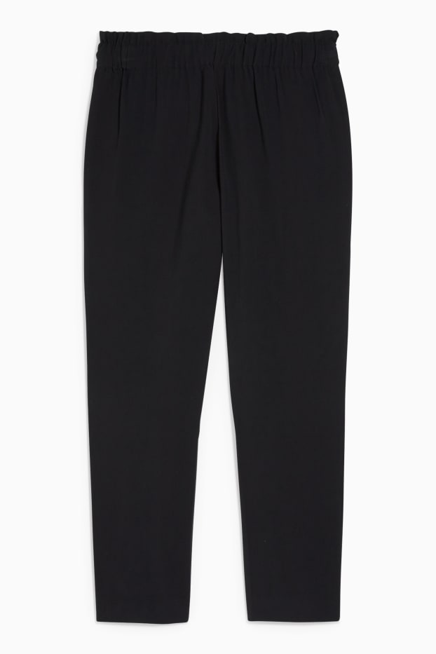 Kobiety - Spodnie materiałowe - wysoki stan - regular fit - czarny