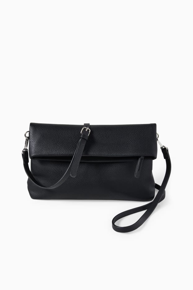 Donna - Clutch con spallaccio staccabile - similpelle - nero