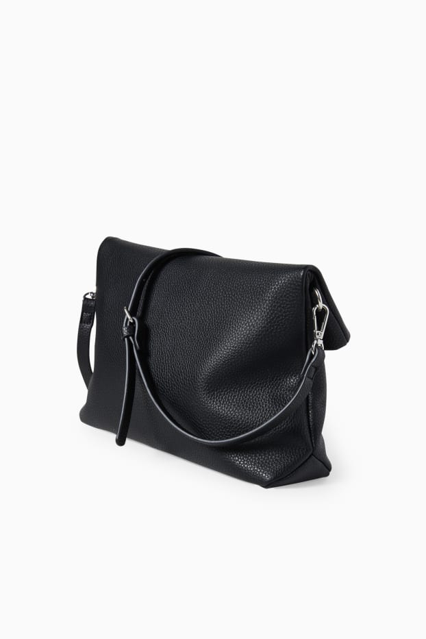 Donna - Clutch con spallaccio staccabile - similpelle - nero