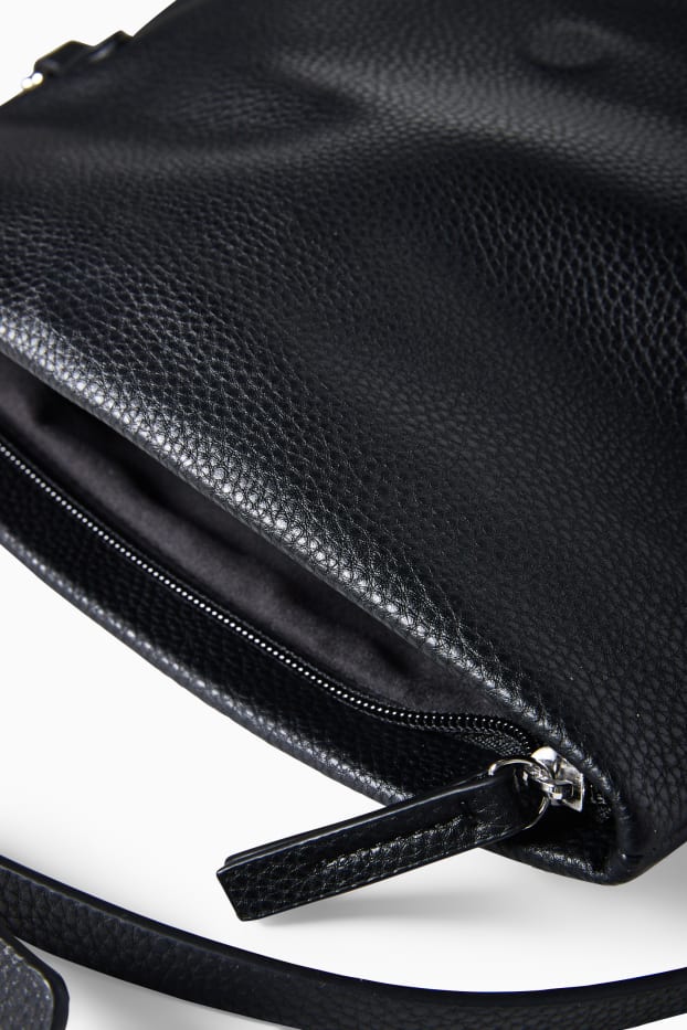 Donna - Clutch con spallaccio staccabile - similpelle - nero