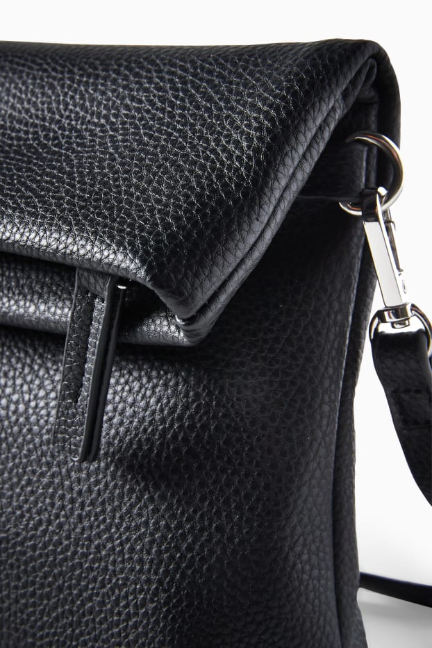 Donna - Clutch con spallaccio staccabile - similpelle - nero