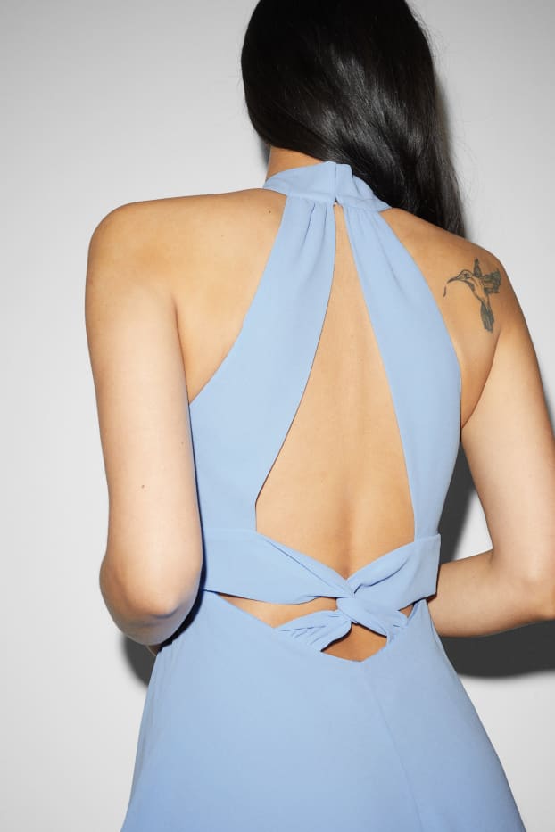 Donna - Vestito di chiffon - da festa - azzurro