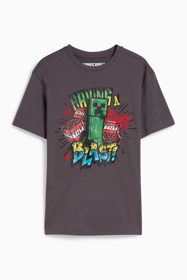 Enfants garçons - Minecraft - T-shirt - gris foncé