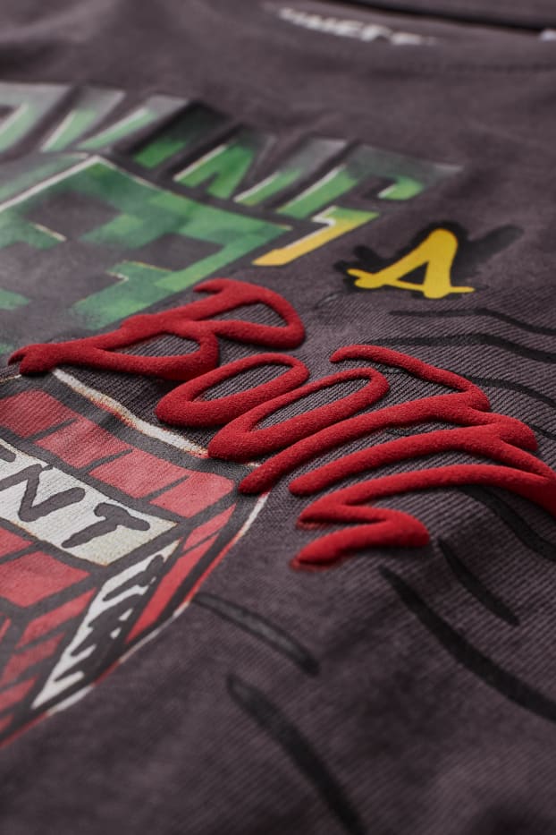 Enfants garçons - Minecraft - T-shirt - gris foncé