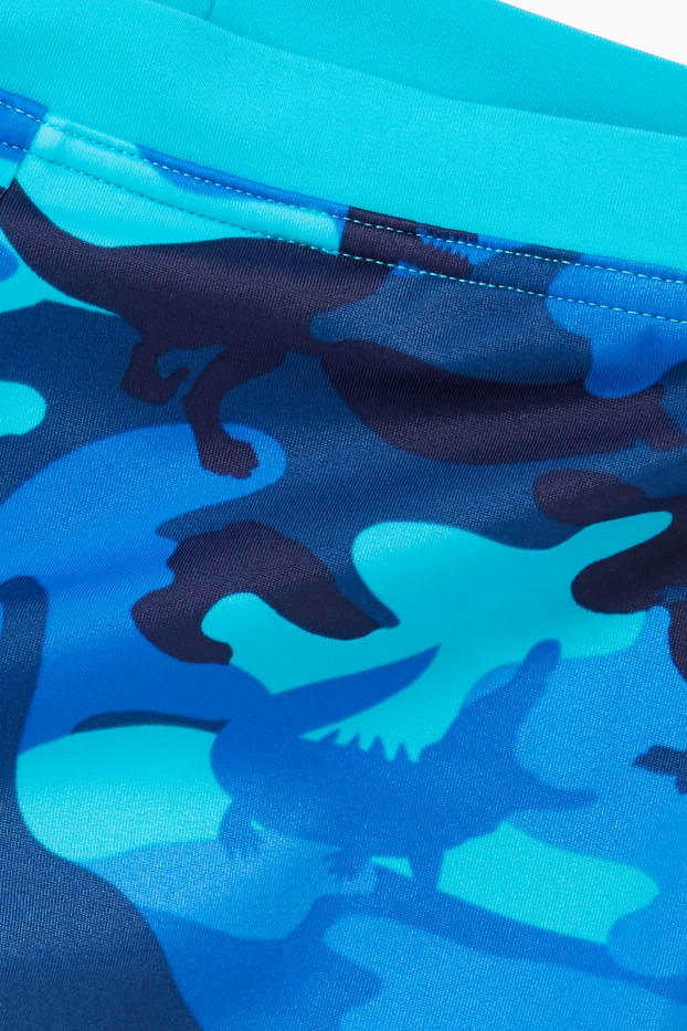 Kinder Jungen - Dino - Badehose - LYCRA® XTRA LIFE™ - gemustert - dunkelblau