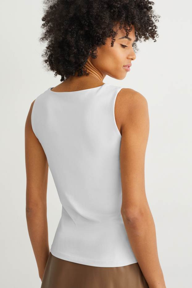 Damen - Top - cremeweiss