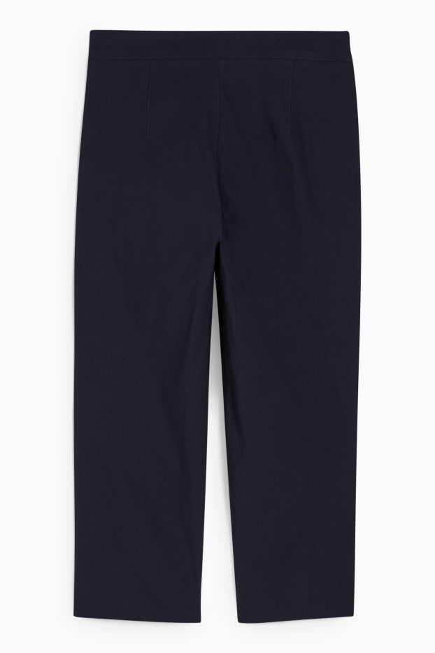 Women - Cloth trousers - high waist - cigarette fit - dark blue